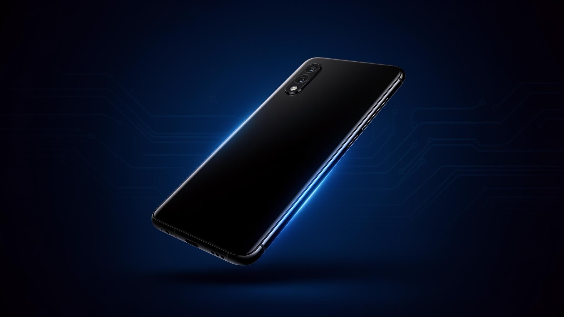 Premium smartphone with blue tech glow